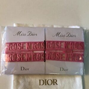 Dior Miss Dior Pink Embroidered 'ROSE' Ribbon Set